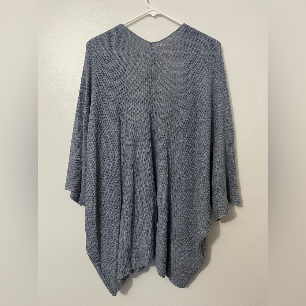 Women's Cozy Slate Blue Knit Open Cardigan - Picture 3 of 6